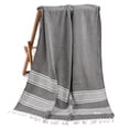 thumbnail image 4 of American Soft Linen Turkish Peshtemal Beach Towels, 35" x 65" size 4 Pack Swim Towels for Beach and Pool Towels, Black Stripe, 4 of 7