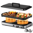 thumbnail image 1 of Aobosi Portable Double Induction Cooktop with Removable Griddle Pan Non-stick, 1800W 2 burner Induction Hot Plate With Sensor Touch 9 Power Levels, 99 Min Timer,Great for Family Party, 1 of 8