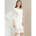 thumbnail image 2 of INSPIRE CHIC Women's 3/4 Elegant Lace Kness Length Dresses, 2 of 6