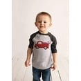 thumbnail image 3 of 7 ate 9 Apparel Kid's Love Truck Valentine's Day Grey Raglan Shirt, 3 of 6