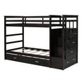 thumbnail image 5 of Espresso Twin Over Twin Bunk Bed with Trundle & Staircase - Solid Pine Wood, Space-Saving Storage Drawers - Ideal for Bedrooms, Guest Rooms, Apartments, 5 of 22