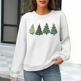 thumbnail image 2 of Waffle Christmas Sweatshirt Womens Christmas Tree Printed Crewneck Sweaters Pullove Loose Casual Shirts Holiday Long Sleeve Tops Xmas Gifts, 2 of 6