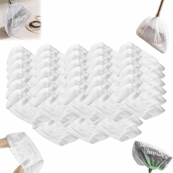 Disposable Broom Covers for Sweeping, Multi Purpose Cleaning Brooms Cover, Universal Elastic Fit, Lock in Pet Hair & Dust, Easy On/Off, Non-Woven Disposable Dusting Covers (100pcs)
