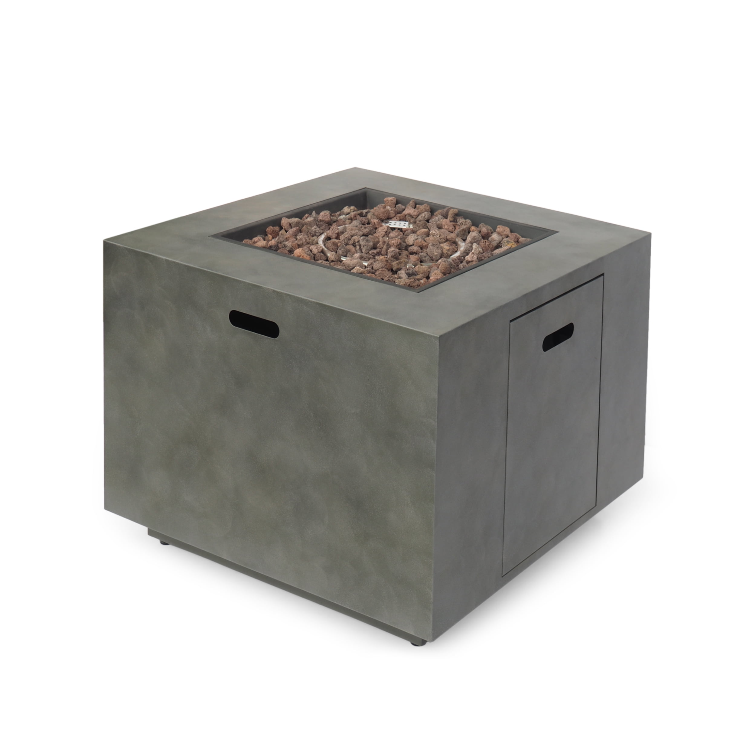 Bellvue Outdoor 33-Inch Square Fire Pit, Concrete