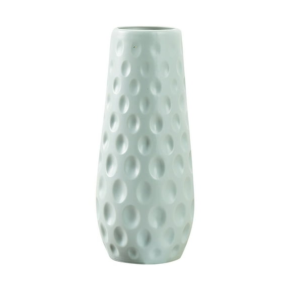 Green Plastic Vase for Home Decor | Modern Living Room & Dining Table Centerpiece | Tall Decorative Vase for Dried or Fresh Flowers | 1 Piece