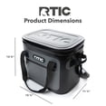 thumbnail image 4 of RTIC Soft Cooler 30 latas, bolsa aislada, caja de hielo portátil para almuerzo, playa, bebidas, viajes, camping, picnic, coche, viajes, refrigerador flotante a prueba de fugas con cremallera, azul/gri, 4 of 5