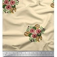 thumbnail image 1 of Soimoi Polyester Crepe Fabric Leaves & Floral Block Print Sewing Fabric Yard 42 Inch Wide, 1 of 3