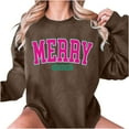 thumbnail image 6 of Merry Christmas Tree Sweatshirts for Women Graphic Crewneck Oversized Sweater Cotton Tops Printed Long Sleeve (X-Large, Khaki 02), 6 of 6