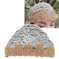 thumbnail image 4 of Muslim Turban Hat, Stylish Exquisite Soft Elastic Turban Head Wrap Multicolor Floral Design Fine Workmanship Comfortable Breathable  For Daily Wear For Worship Wine, 4 of 8