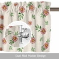 thumbnail image 6 of Pink Daisies Valance Curtain Pastoral Flower Leaves Plant Linen Texture Window Valances Rod Pocket Short Curtains Window Treatments for Kitchen Bedroom Bathroom Laundry 56" x 16", 6 of 9