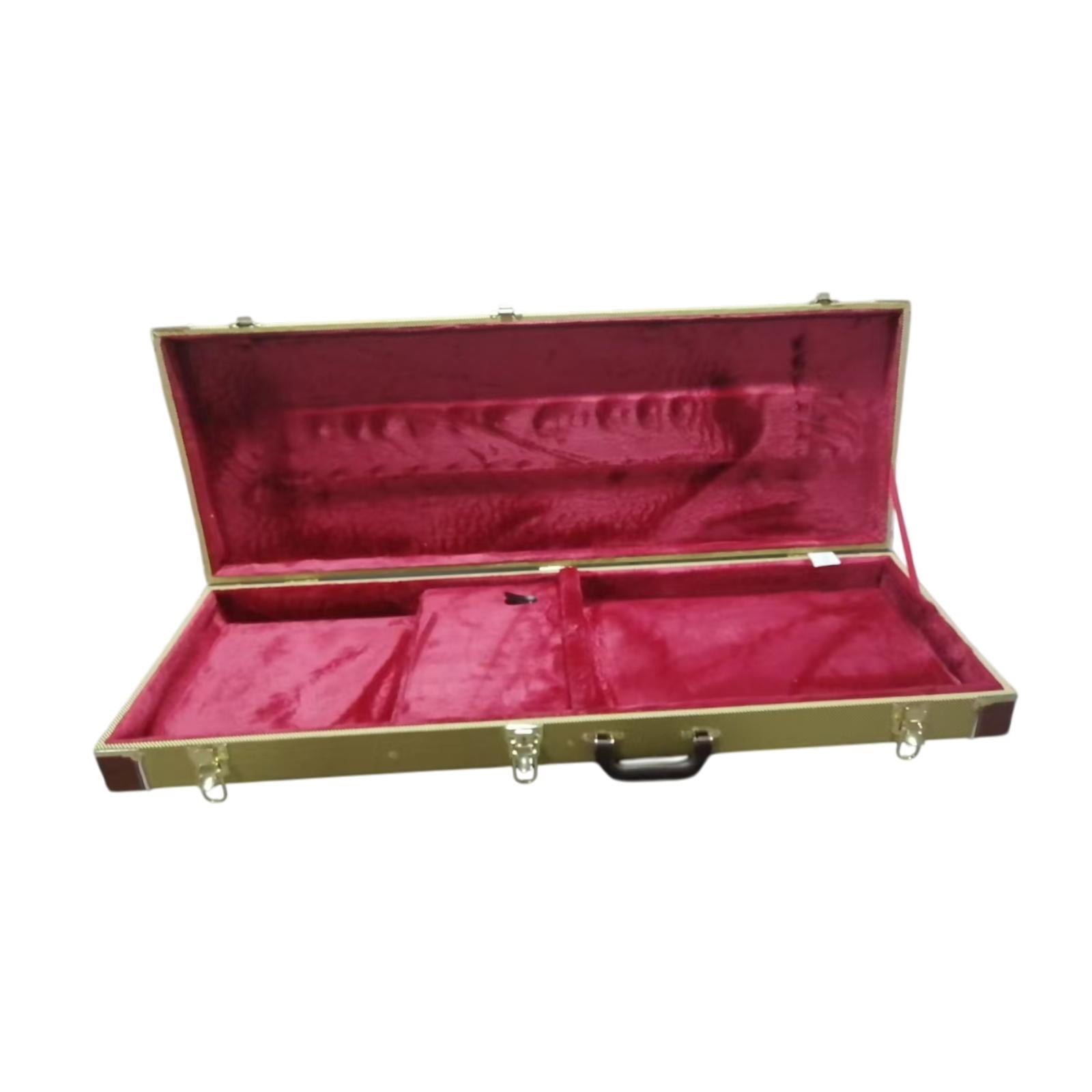 LeeQinersw Electric Bass Case Locking Latch Dustproof with Handle Hard Shell Red Lining