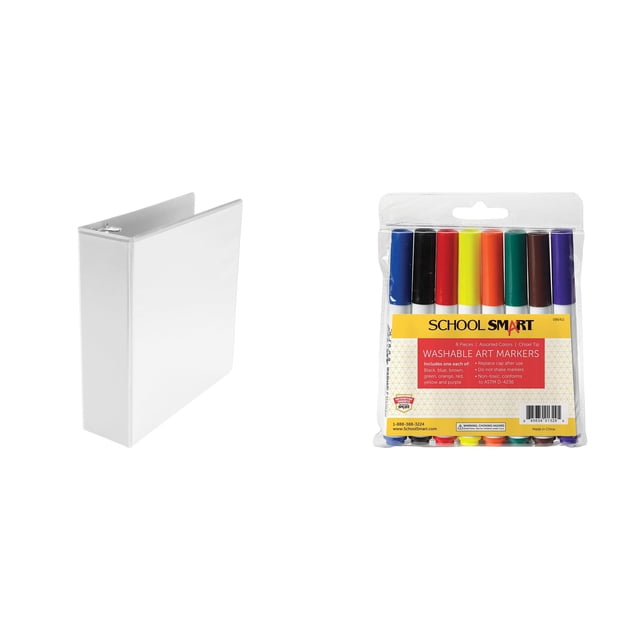 Kit combinado de carpetas Casafoyer con forma de D View de 3 pulgadas con 8 rotuladores