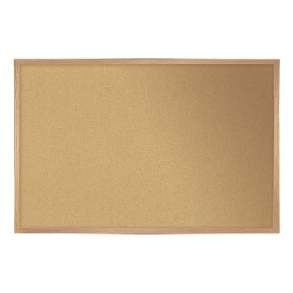 Ghent Natural Cork Bulletin Board - Oak Wood Frame - 4ft H x 7ft 4"W