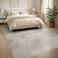 thumbnail image 3 of ODIKA 8'x10' Beige Drift Abstract Geometric Washable Area Rug Modern Shapes Concentric Circles Flowing Lines Minimalist Durable, Non-Slip for Living Room, Under Sectional, Family, 3 of 7
