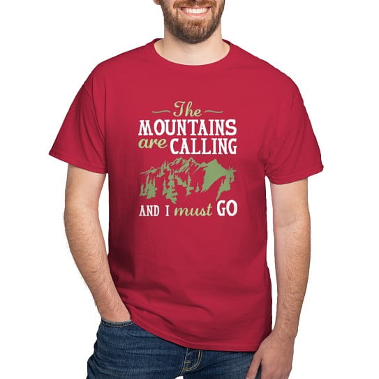 CafePress - The Mountains Are Calling Dark T Shirt - Men's Classic Cotton T-Shirts