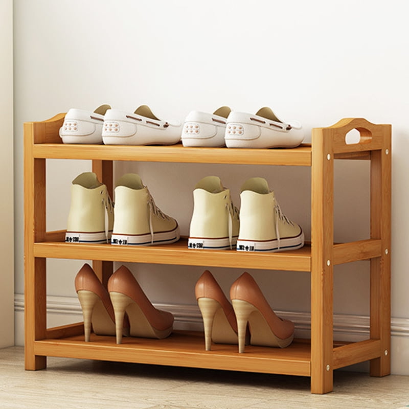 Shoe Shelf Storage Shoe Shelf Multi Layer Shoe Rack Thicken Bamboo Large Capacity Durable Shoe Storage Rack For Bedroom Dormitory 3 Layers 50cm 19.7in Length Walmart