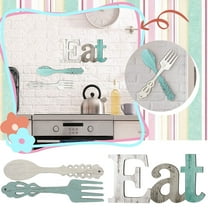 Set Of Eat Sign Fork And Spoon Wall Wood Eat Decoration Cute Eat Letters For Kitchen Andative Hanging Wooden Letters Country Wall Art For Dining Room Hangs Easy To Use