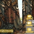 thumbnail image 2 of Boho Flower Blackout Curtains for Bedroom Windows, Plant Leaves Print Curtains for Living Room, Vintage Bohemian Dining Room Curtain Draperies 2 Panel Sets, 52" X 63", 2 of 6