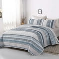 thumbnail image 7 of Dintszyayue Bohemian Quilt Set Queen Size,3Pcs Stripe Bedding Sets Lightweight Adult(90"x 96"), 7 of 7