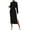 Black, variant on Turtle Neck Dresses for Women Fall Knit Outfits Slit Elastic Waist Long Sleeve Bodycon Midi Sweater Dress