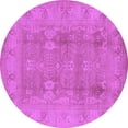 thumbnail image 1 of Ahgly Company Indoor Round Oriental Purple Traditional Area Rugs, 8' Round, 1 of 4
