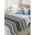 thumbnail image 4 of Gradient Grey Striped California King Size Flat Sheet, Wrinkleproof & Fadeproof Cooling Flat Bed Sheet Only, Simple Farm Stripes Minimalist Breathable Soft Bedding Top Sheets 108 x 98 Inches, 4 of 8