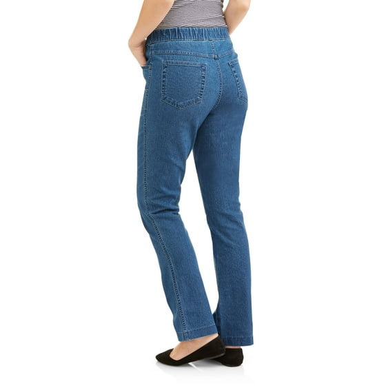 RealSize - Women's Stretch Denim Pull-On Bootcut Jeans - Walmart.com