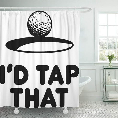 YUSDECOR Golf Golf ID Tap Sports Tee Off Humour Décor de salle de bain Bain  Rideau de douche 60 x 72 pouces