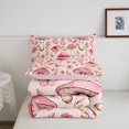 thumbnail image 5 of Homewish Cute Botanical Mushrooms Full Size Comforter Sets,Romantic Flowers Bedding Comforter Set,Pink,Pink Reversible,3pcs,1 Comforter and 2 Pillowcases, 5 of 7