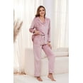 thumbnail image 2 of Heartnice Women Fleece Pajama Set,Long Sleeve Soft Comfy Pj Sleepwear for Women（Light Pink，2XL）, 2 of 5