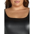 thumbnail image 4 of Sofia Jeans Women's and Women's Plus Size Faux Leather Dress, Below Knee Length, Sizes XS-5X, 4 of 5