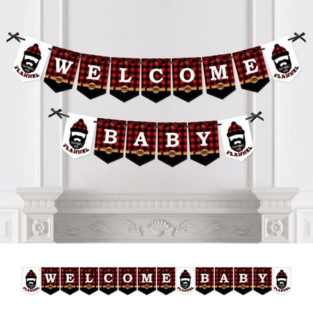 Buffalo Plaid Flannel - Lumberjack - Channel The Flannel - Baby Shower Bunting Banner - Buffalo Plaid Party Decorations - Welcome Baby