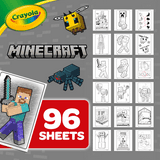 Crayola Minecraft Coloring Book with Stickers, 96 Coloring Pages ...