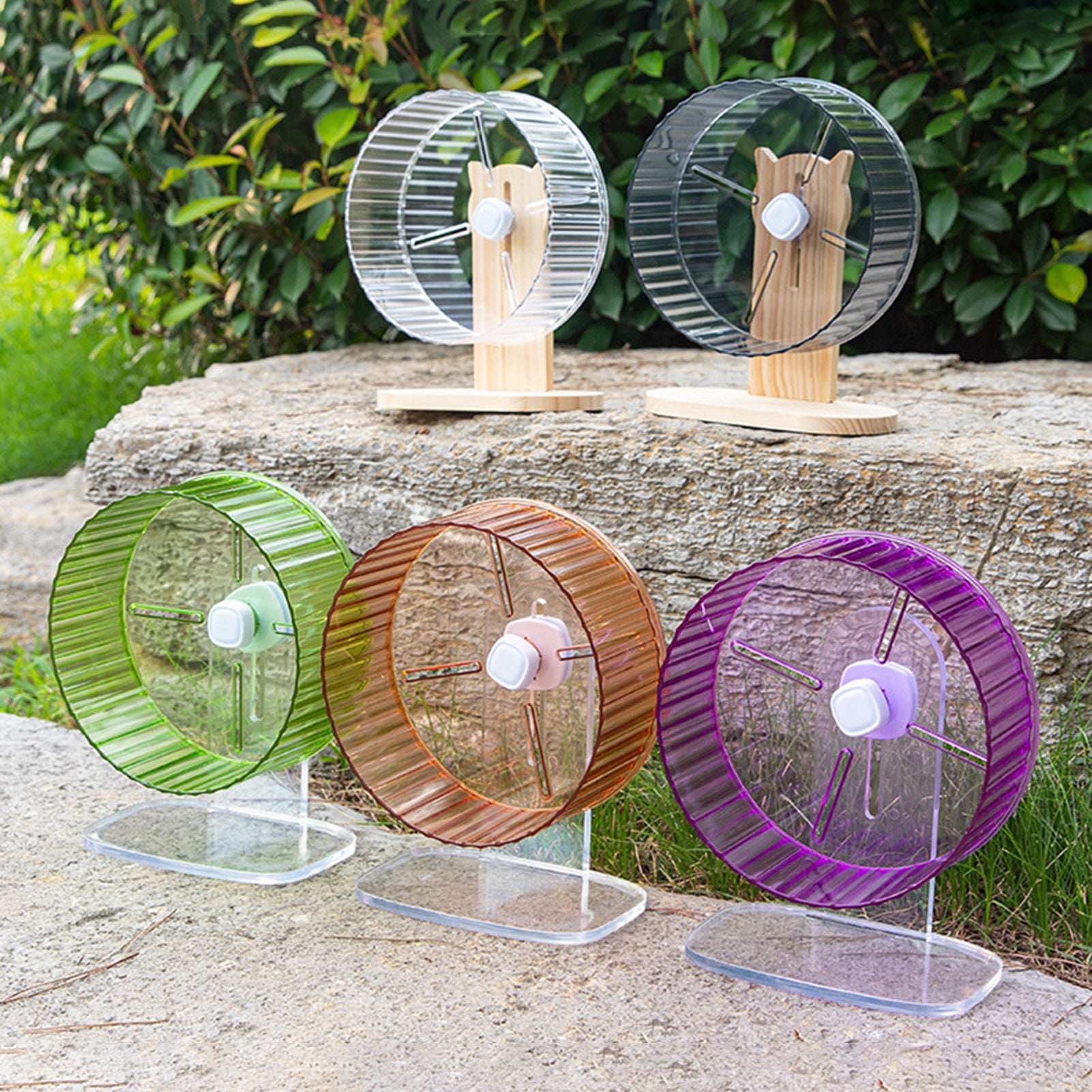 YIFAEUX Hamster Wheel Easy to Install Pet Running Wheel Transparent Hamster Exercise Toy Small Pets Supplies
