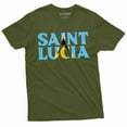thumbnail image 5 of Men's Saint Lucia T-shirt St Lucia country flag state emblem patriotic tee shirt (Small Navy Blue), 5 of 7