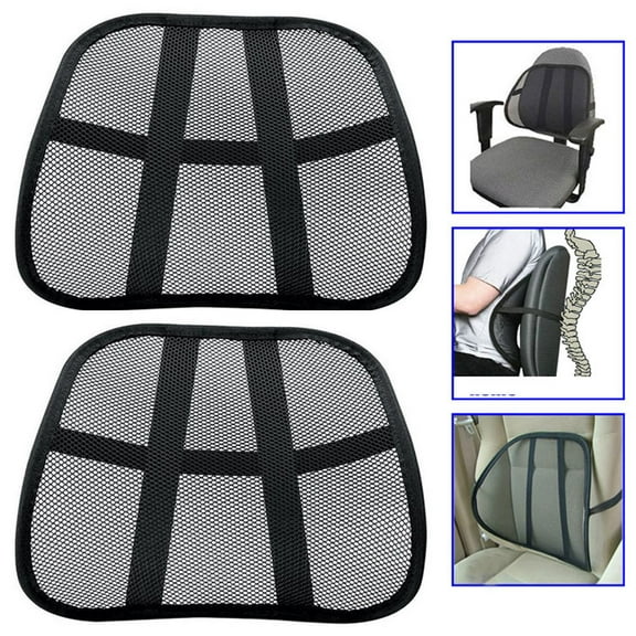 2 Cool Vent Cushion Mesh Back Lumber Support Car Office Chair Truck Seat Black !