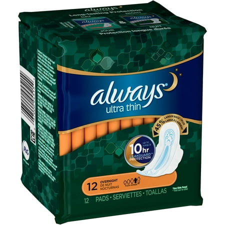 always overnight pads count thin ultra