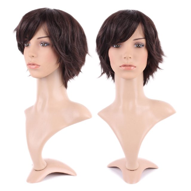 Perruque Synthétique Bouclée Longue avec Franges Perruques Cheveux Courts Perruques Résistant à la Chaleur Pleine Tête Perruque Complète pour les Femmes Blondes