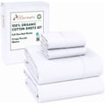 thumbnail image 3 of RUVANTI 100% Organic Cotton Sheets - Full Size bed sheet - 4 Piece Percale Weave Bedding, Crisp, Cooling & Breathable, Soft & Durable, 16" Deep Pocket, Hotel Quality Sábanas - Bright White, 3 of 8
