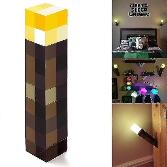 Minecraft Game Torch Lamp Led Night Light Rechargeable Home Decoration