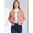 thumbnail image 2 of Chaqueta De Mujer Con Botones Cortos Y Ligeros Vintage De Otoño Con Bolsillos Rosa oscuro S, 2 of 5