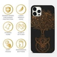 thumbnail image 4 of Case Yard Wooden Case for iPhone-12/12-Pro Soft TPU Silicone cover Slim Fit Shockproof Wood Protective Phone Cover for Girls Boys Men and Women Supports Wireless Charging Tree of Life Design, 4 of 7