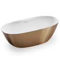 thumbnail image 5 of Ruvati USA RVB6788GW 71 in. Sinatra epiStone Solid Surface Freestanding Bath Tub, Matte Gold & White, 5 of 5