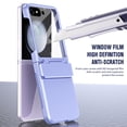 thumbnail image 3 of Allytechgroup for Samsung Galaxy Z Flip 5 Case with Screen Protector, Shockproof Solid Color Hinge Protection Bumper Rugged Case Cover for Women Men, Purple, 3 of 7