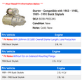 thumbnail image 2 of Starter - Compatible with 1983 - 1985, 1989 - 1991 Buick Skylark 1984 1990, 2 of 2