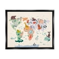 thumbnail image 2 of Stupell Industries Educational World Map Native Animals Wildlife Chart Graphic Art Luster Gray Floating Framed Canvas Print Wall Art, Design by Dominika Godette, 2 of 5