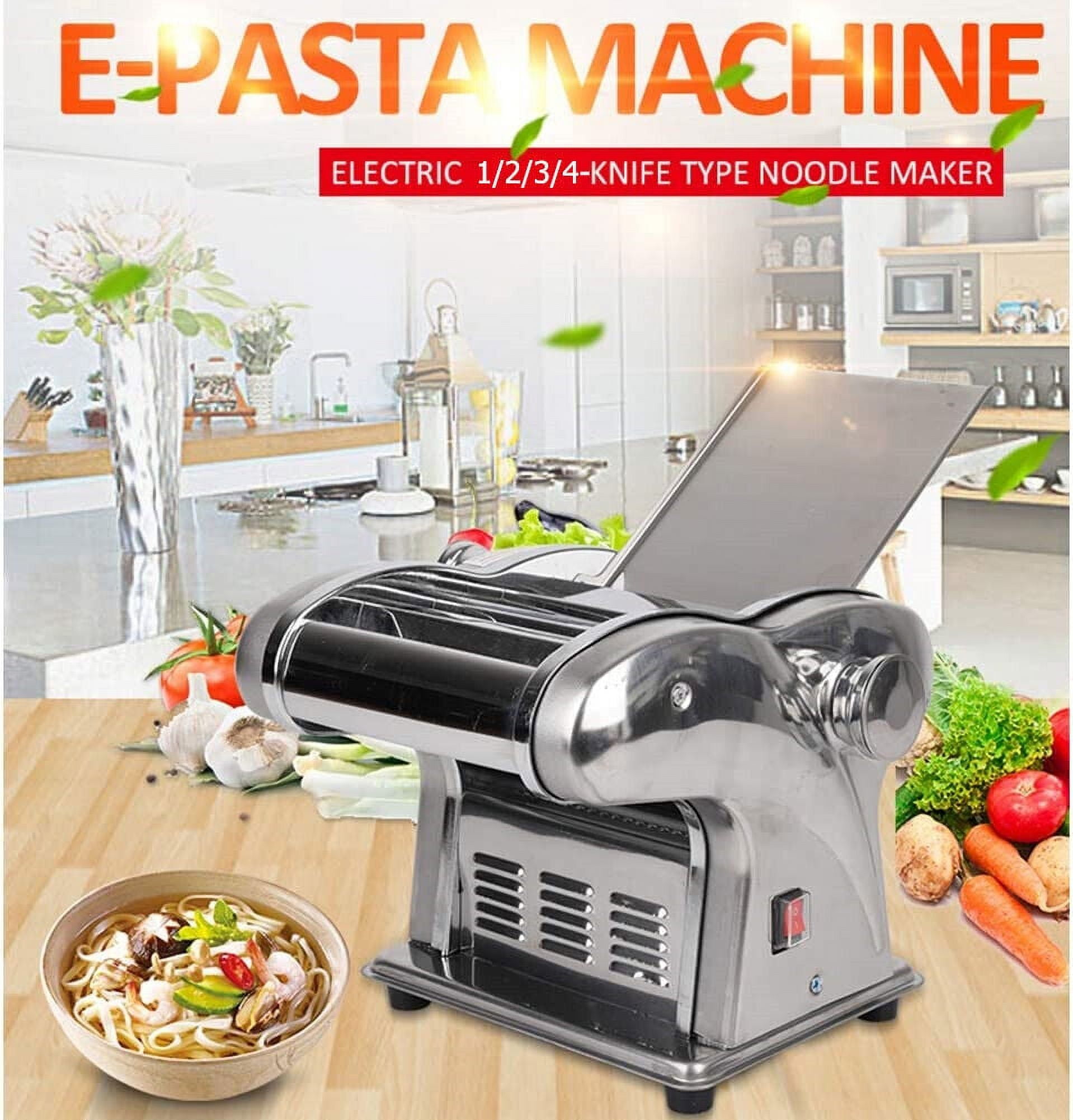  135W Electric Pasta Maker, Fully Automatic Noodle Machine,  Commercial Spaghetti Maker, ABS Protective Cover, CE/FCC/CCC/PSE (Silver  Four Blade) : Home & Kitchen