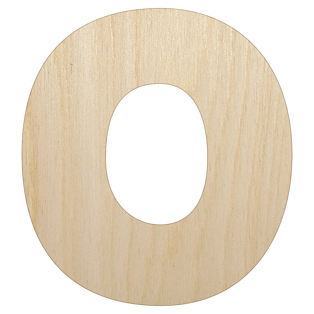 Letter O Uppercase Fun Bold Font Wood Shape Unfinished Piece Cutout