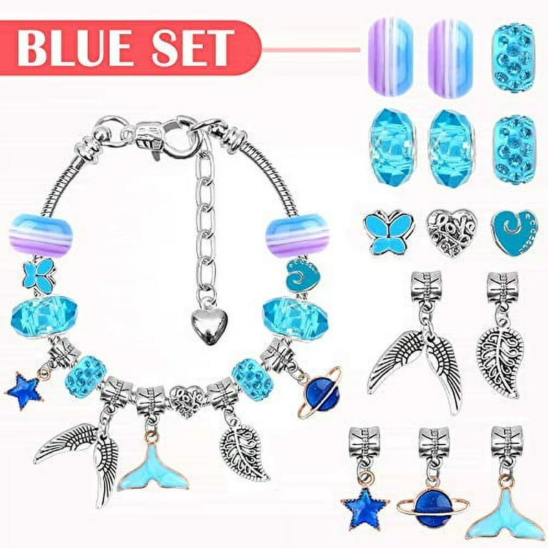 85 Pcs Charm Bracelet Making Kit, Acejoz DIY Charm Bracelets Beads for Girls, Adults and Beginner Jewelry Making Kit, Women's, Size: Small, Silver
