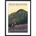 thumbnail image 2 of Art.com White Mountains, New Hampshire - Live Free and Climb Hiker Scene Art Print by Lantern Press, Black Frame Wall Art, 21" x 29", 2 of 5